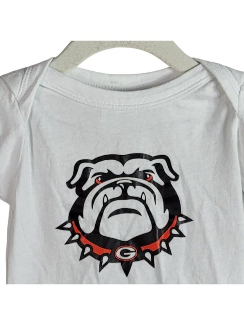 Bella+Canvas Kids Georgia Bulldog Bodysuit White 12-18M Jersey Snaps 100% Cotton - Picture 2 of 8
